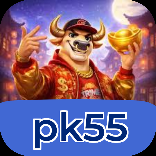 Interface do aplicativo pk55 mostrando jogos disponíveis no iOS e Android